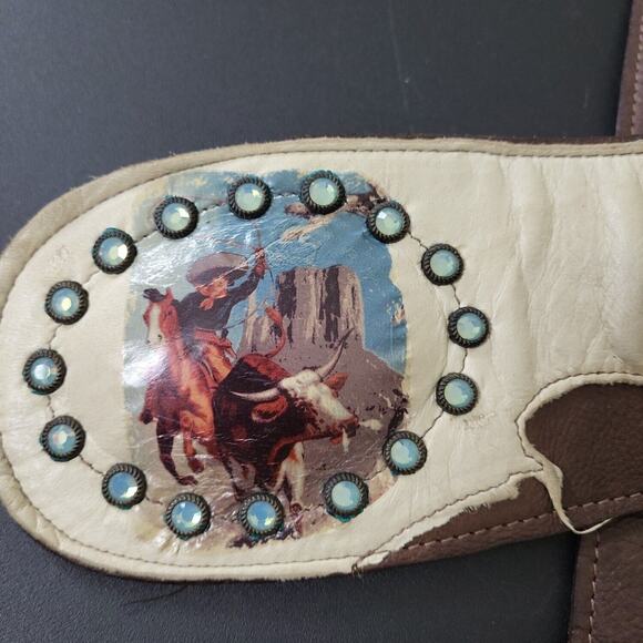 Aroho Womens Handmade Brown‎ Leather Adjustable Classic Western Belt